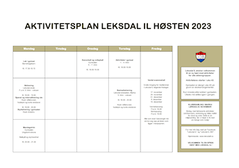 Aktivitetsplan høsten 2023